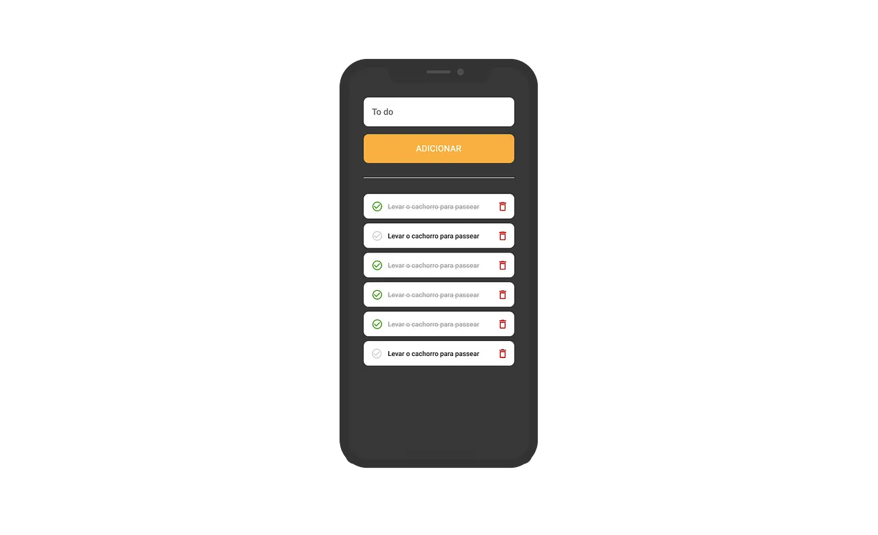 Todo List app mockup