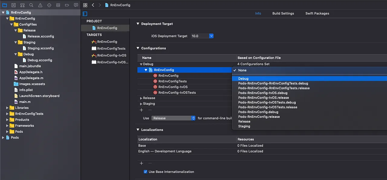 Example of ConfigFile being loaded inside build configuration